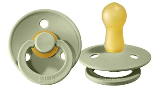 Vista 49 de BIBS - Paquete de 2 chupetes para bebés, goma natural libre de bisfenol A, hechos en Dinamarca, colección Colour, para bebés de 18+ meses, azul bebé