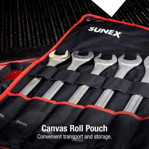Vista 5 de Sunex Tools 9707M Juego de llaves combinadas métricas jumbo, 7 piezas (incluye caja de rollo)
