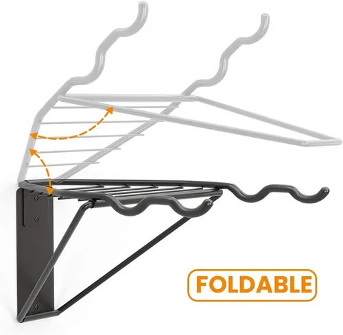 Vista 3 de TORACK Estante de almacenamiento para bicicletas, 2 colgadores de bicicleta, soporte de pared para bicicleta de montaña, soporte horizontal plegable