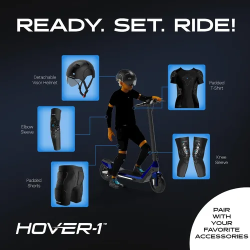 Vista 5 de Hover-1 Sunbeam Kick Scooter with Multicolor Wheel Lights, 4.5” Front Wheels, Rear Foot Brake, and 110 Pound Weight Capacity