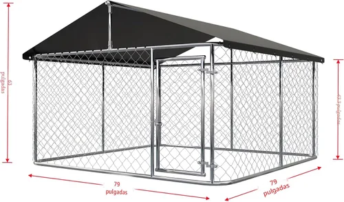 Vista 5 de Petony Corral para Perros al Aire Libre, Jaula Resistente para Perros, Casa de Malla para Mascotas, Jaula Grande para Perros, Cerca de Acero