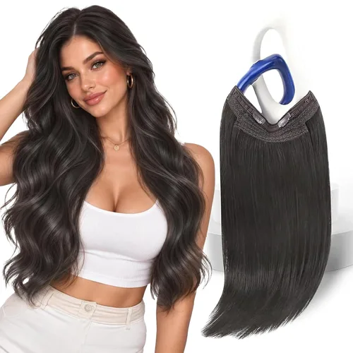 Vista 28 de Sunny - Extensiones de cabello humano real, con cable/hilo y clips ajustables, aplicación invisible, 2.82 onzas, 12 pulgadas, color rubio cenizo