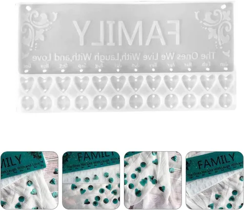 Vista 8 de Calendario de cumpleaños familiar para tablero de resina, calendario colgante, molde para bricolaje, para miembros de la familia sobrevivientes