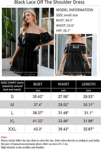 Vista 4 de HOYISHION Womens V-Neck Floral Embroidered Lace Mini Dress Bridesmaid Wedding Guest Cocktail Party Short Dresses