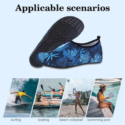 Vista 6 de HMIYA - Calcetines de agua para playa, zapatos de agua descalzos para yoga, calcetines de secado rápido, zapatos de natación y surf para mujer