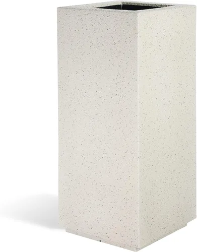 Vista 9 de PolyStone Kensington - Maceta con pedestal, 16 x 16 x 36 pulgadas, maceta alta y ligera para interiores y exteriores, resina moderna de aspecto