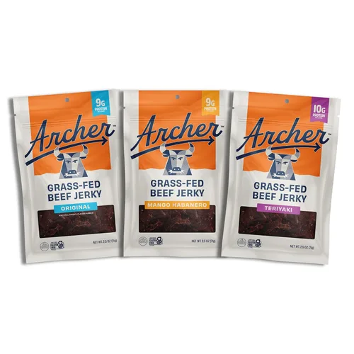 Vista 7 de Fuego Beef Jerky by Country Archer, 100% alimentado con pasto, bajo en carbohidratos, sin gluten, snack keto de 2.5 onzas, paquete de 4