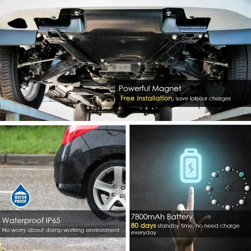 Vista 2 de Rastreador GPS para vehículos 4G LTE, dispositivo de seguimiento GPS 4G impermeable para motocicleta, camiones, localizador fuerte magnético/pista