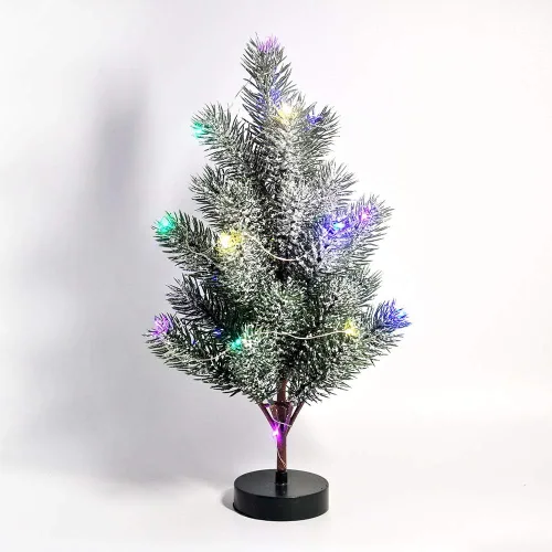 Vista 8 de Árbol artificial brillante de 13.8 in, árbol de Navidad luminoso, decoración inmortal para el hogar, adornos de Navidad