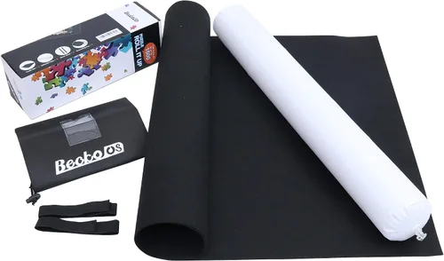 Vista 5 de Becko US Tapete enrollable para rompecabezas con bolsa de almacenamiento con cordón, tapete enrollable de fieltro para un fácil transporte
