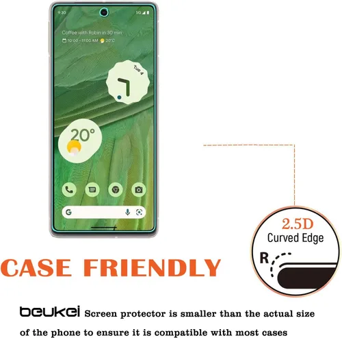 Vista 4 de Paquete de 4 protectores de pantalla de vidrio templado compatibles con Google Pixel 7, (6.3 pulgadas) sensible al tacto, compatible con fundas
