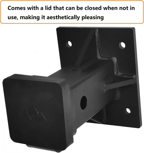 Vista 4 de Soporte de pared para enganche, adaptador de tubo receptor atornillado, tubo de placa receptora de enganche con apertura de 2 pulgadas, receptor