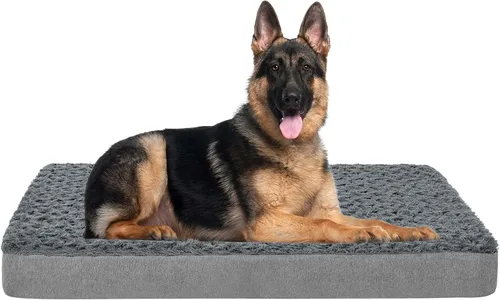 Vista 22 de Cama refrescante para perros grandes, cama ortopédica de espuma viscoelástica para mascotas con funda extraíble lavable, ideal para perros Rosa
