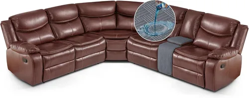 Vista 10 de KinCam Fundas impermeables para sofá modular reclinable, fundas de sofá reclinable de gran tamaño para sofá en forma de L, funda de sofá Chocolate