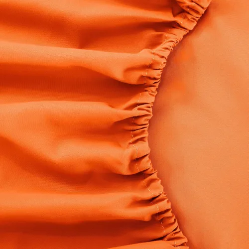 Vista 4 de ARTALL Juego de sábanas de 3 piezas con bolsillo profundo de microfibra cepillada 1800, tamaño individual, naranja