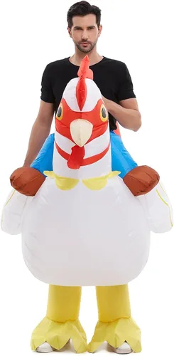 Vista 3 de HSCTEK Disfraz inflable de pollo para adultos