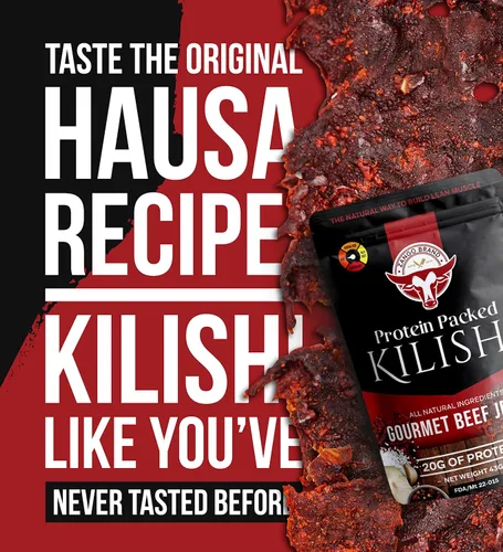 Vista 3 de Kilishi. Picante - Caliente - Carne seca gourmet original de alta calidad. Alta proteína. Menos grasas y carbohidratos. Apto para paleo
