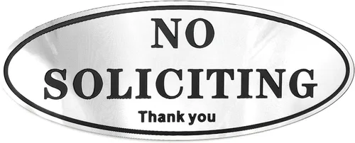 Vista 8 de Placa autoadhesiva de aluminio con texto en inglés "No Soliciting Thank You", color negro y dorado, 5.5 x 2.7 pulgadas