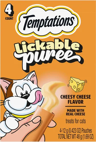 Vista 29 de Temptations Creamy Puree Golosinas Húmedas Exprimibles Lamibles para Gatos con Hígado de Res, Tubos de 0.42 oz., 4 Unidades, Paquete de 11 (44 Total)