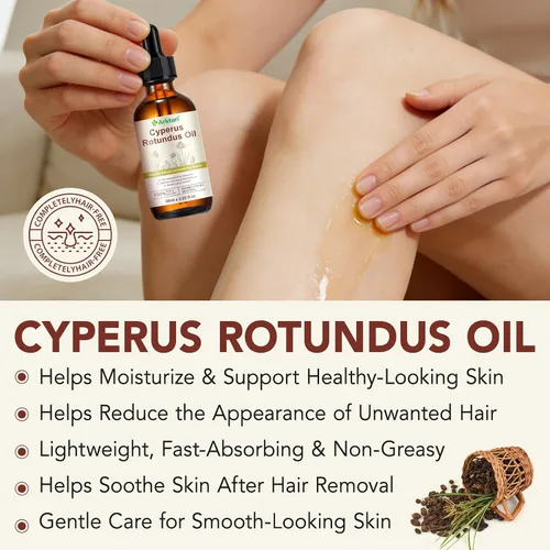 Vista 4 de Aceite Cyperus Rotundus, aceite Cyperus Rotundus para depilación, reduce el crecimiento no deseado del cabello, hidrata la piel calmante, encoge