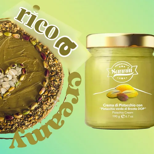 Vista 7 de Sanniti Marullo Crema de pistacho siciliano para untar de pistacho verde di Bronte DOP, 6.7 oz