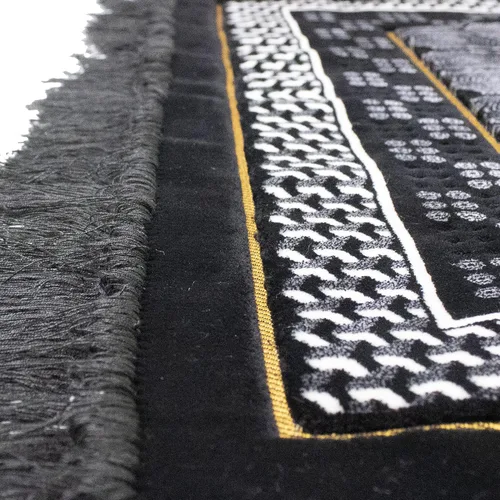Vista 3 de Modefa Alfombra de oración turca de terciopelo islámico, gruesa, ancha y suave, para hombres y mujeres, doble felpa grande Janamaz - Regalo de Eid