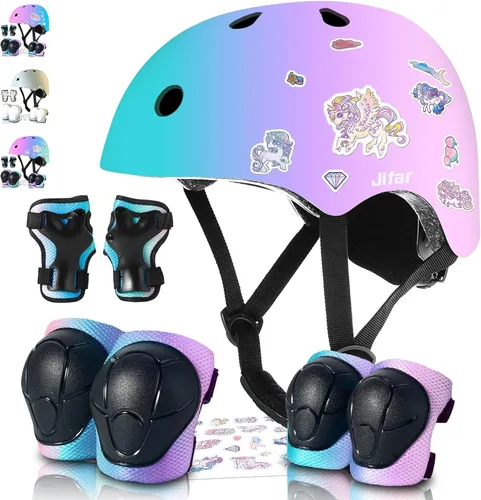 Vista 12 de Kids Bike Helmet and Pad Set for Girls Boys Ages 2-3-5-8-14, Adjustable Toddler Youth Helmet with Knee & Elbow Pads for Bicycle, Skating, Scooter
