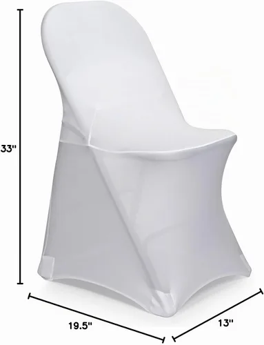 Vista 6 de Lann's Linens 10 fundas de silla plegables de elastano blanco para bodas, fiestas y banquetes