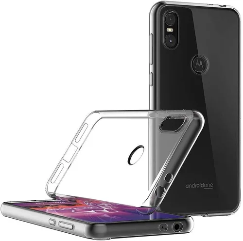 Vista 4 de MaiJin Funda para Motorola Moto One (5.9 pulgadas) Soft TPU Gel Bumper Transparente Cubierta Trasera