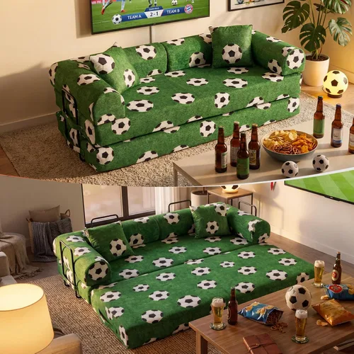 Vista 44 de Sofá cama de espuma viscoelástica de 79 pulgadas, futón convertible con reposacabezas alto, sofá sin hueso Negro