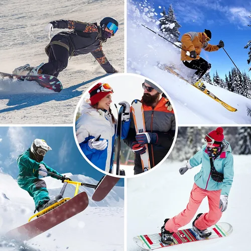 Vista 4 de JEKOSEN Guantes de esquí 2023 para clima frío para mantener el calor, guantes de nieve impermeables para pantalla táctil, guantes de snowboard
