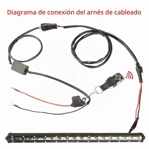Vista 7 de Arnés de cableado de control remoto de barra de luz LED, kit de arnés de cableado de control remoto inalámbrico Jihe para barra de luz LED, luz