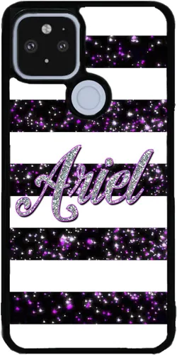 Vista 9 de Funda de goma negra personalizada con barras de purpurina moradas y plateadas, compatible con Google Pixel 10, 10 Pro, 10 Pro XL, 9a, 9 Pro, Pixel