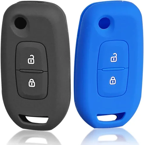Vista 4 de Funda para llave de coche, para R-enault Logan 2 Captur Sandero Stepway Duster 2019 2020 2 con 2 botones, funda de silicona para llave de automóvil