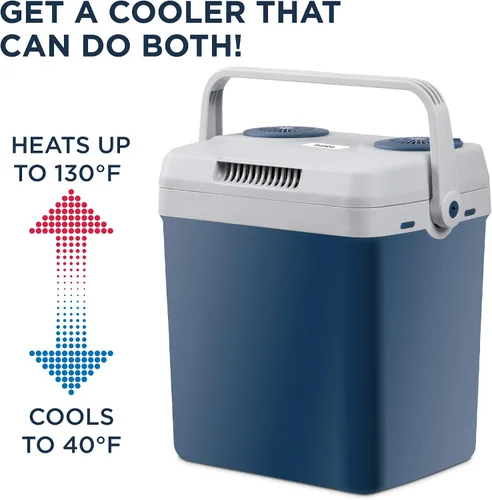 Vista 3 de Ivation Enfriador y calentador eléctrico con asa Refrigerador termoeléctrico portátil de 27 cuartos (25 L) para vehículos y camiones Cable