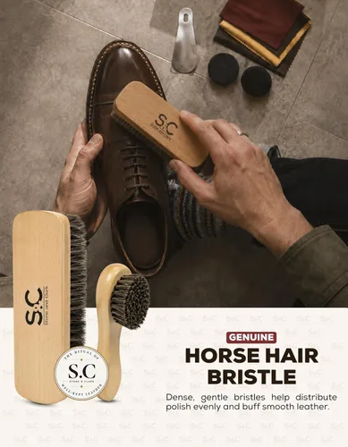 Vista 5 de Stone and Clark Compact Travel Size Leather Shoe Shine Kit for Men & Women