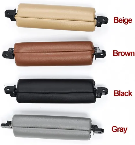Vista 4 de Reemplazo de la manija de la puerta de cuero delantera izquierda interior del coche para Volkswagen VW Touareg 2003-2010 (beige)