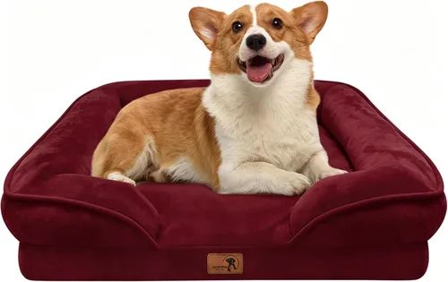 Vista 55 de Spotted Play Cama ortopédica para perros con lados, sofá cama para perros pequeños, sofá cama de espuma de apoyo para mascotas con funda extraíble