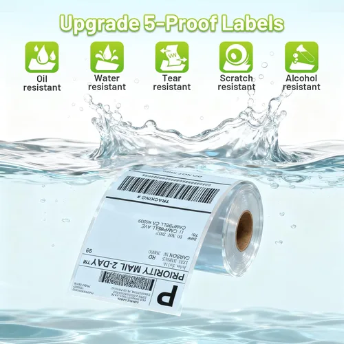 Vista 2 de 4x6 Thermal Labels, Shipping Address Label (Pack of 250 4x6 Roll Labels) Blue Labels Compatible with JADENS, ASprink, Phomemo, Rollo, Zebra