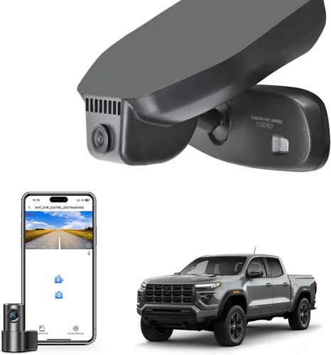 Vista 13 de Mangoal Cámara de tablero 4K para GMC Canyon 2015-2022 WD Elevation AT4 Denali (modelo A), aspecto OEM integrado, video UHD 2160P, WiFi integrado