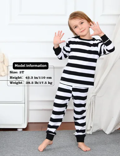 Vista 2 de A&J DESIGN Conjuntos de pijama de 2 piezas 100% algodón para niños pequeños y niños