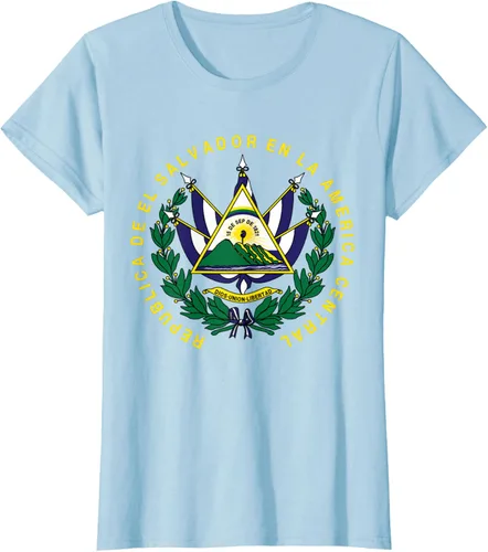 Vista 23 de amdesco Salvador Camisa, salvadoran Escudo de armas playera, mujer L, Blanco