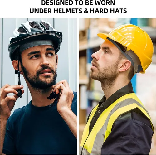 Vista 2 de Seektop 2 Pack Skull Cap Helmet Liner for Men, Cycling Running Sweat Wicking Skullcap Beanie, Fits Under Helmets