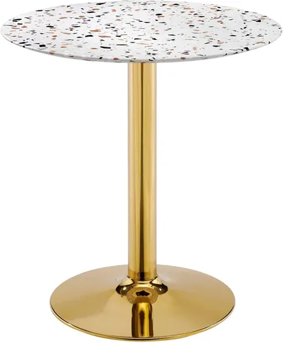 Vista 32 de Modway EEI-4746-GLD-BLK Verne - Mesa de comedor de mármol artificial de 28 pulgadas, color negro dorado