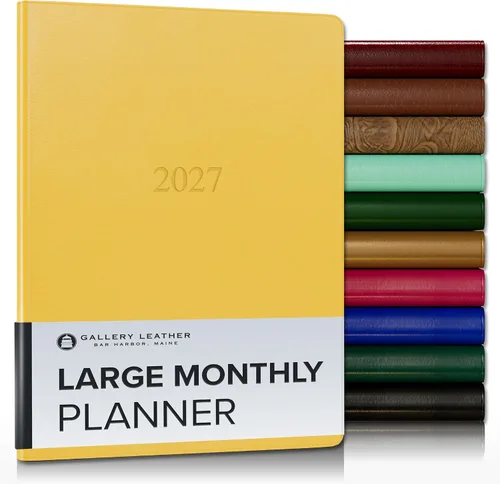 Vista 51 de Gallery Leather Agenda mensual grande 2026-2027 Acadia Navy