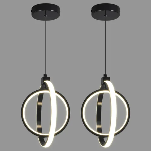 Vista 26 de Lámpara LED moderna con anillo dorado, lámpara colgante de 4000 K, regulable en altura ajustable, iluminación colgante para comedor, cocina, isla