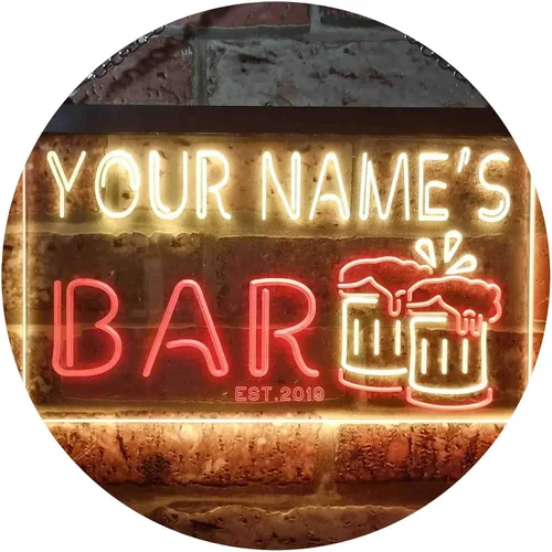 Vista 16 de ADVPRO Letrero de neón LED personalizado con texto en inglés «Your Name Est Year» (12 x 8.5 pulgadas) st4s32-w1-tm-b