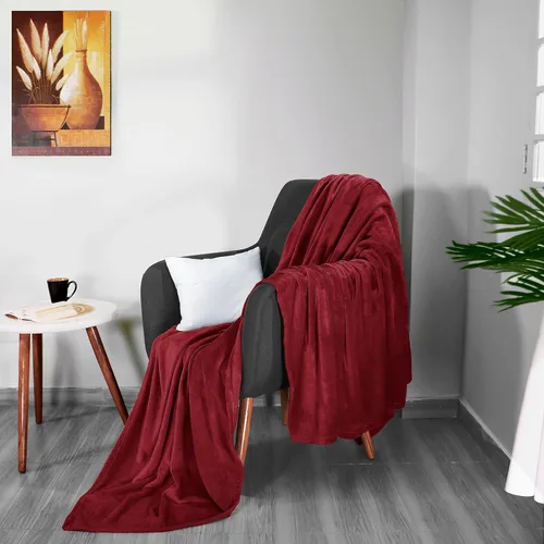 Vista 6 de Manta de forro polar para sofá, cama individual, silla, niños, adultos, mascotas, 50 x 60 pulgadas, suave y acogedora manta reversible