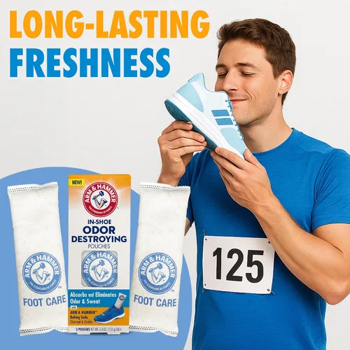 Vista 6 de Arm & Hammer Bolsas que destruyen olores en el zapato, inserto desodorante de zapatos para reducir el olor y absorber la humedad, eliminador