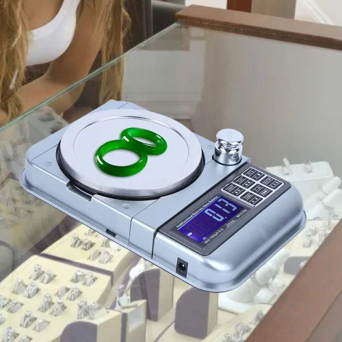 Vista 4 de Topyond Báscula digital de gramos, 35.27 oz/0.00 oz de precisión para joyas y monedas, diseño recargable portátil con temporizador, para pesaje
